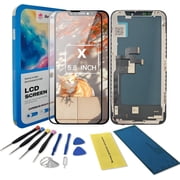for iPhone X Screen Replacement kit,5.8" LCD Display 3D Touch Digitizer Assembly with Repair Tools, Screen Protector, Frame Adhesive (Model A1865, A1901, A1902)