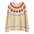 thumbnail image 1 of Zhanying Chandails de Fête pour Femmes Hiver Tricot Noir Chandail pour Femmes Rouge Col Rond Christmas Sweater, 1 of 8