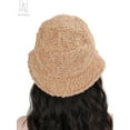 thumbnail image 4 of Gustave Fuzzy Bucket Hat for Women Winter Faux Fur Sherpa Bucket Hats Cloche Soft Warm Plush Fisherman Cap, Khaki, 4 of 9