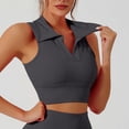 thumbnail image 6 of Women's Sleeveless Turndown Collar Solid Color Comfy Daily Tank Tops Casual Workout | CSEONE,Gray M, 6 of 6
