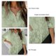 thumbnail image 5 of Camisa de mujer transparente de manga larga con cuello vuelto y botones, blusa informal de Color puro para mujer para el trabajo diario, verde M, 5 of 6