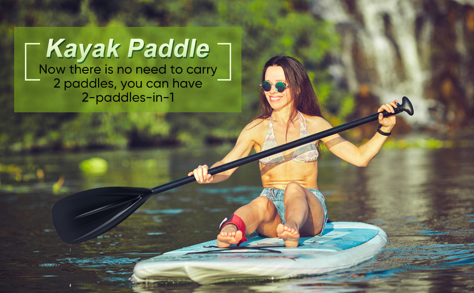 Zyyini Surfboard 2 Section Aluminum Adjustable Paddle for Boating Kayaking Surfing, Kayak Paddle