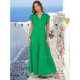 thumbnail image 6 of ANRABESS Womens Summer Maxi Dress V Neck Ruffle Sleeve Flowy Tiered Boho Casual Beach Vacation Sundress with Pockets, 6 of 9