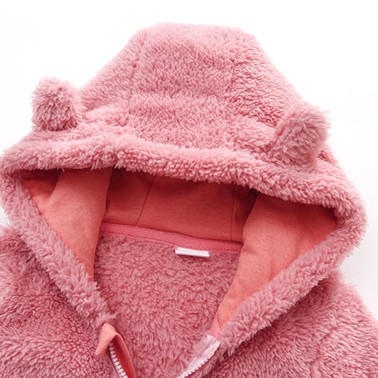 Combinaison Hiver Bébé Polaire à Capuche - Grenouillère Neige Garçon Fille 0-12 Mois