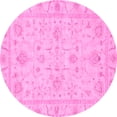 thumbnail image 1 of Ahgly Company Indoor Round Oriental Pink Traditional Area Rugs, 3' Round, 1 of 4
