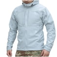 thumbnail image 1 of LOVZFMLL Jackets for Men Solid Color Hooded Jacket Mountaineering Climbing Warm Outdoor Jacket, 1 of 2