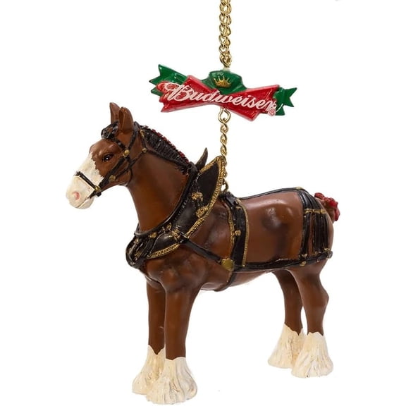 Budweiser Clydesdale Horse Christmas Tree Ornament, 4" tall