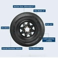 thumbnail image 2 of 2-Pack Trailer Tire On Rim ST205/75D14 Trailer Tires and Wheels 5 Lug Trailer Tires with 14In Rims Load Range C 6PR Black, 2 of 6