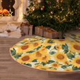 thumbnail image 6 of Daiia Green Leaf Sunflower Drawing Merry Christmas Tree Skirt , Xmas Large Lace-up Tree Skirt, Santa Snowflakes Rustic Home Decorations New Year Party Farmhouse Decor-30", 6 of 7