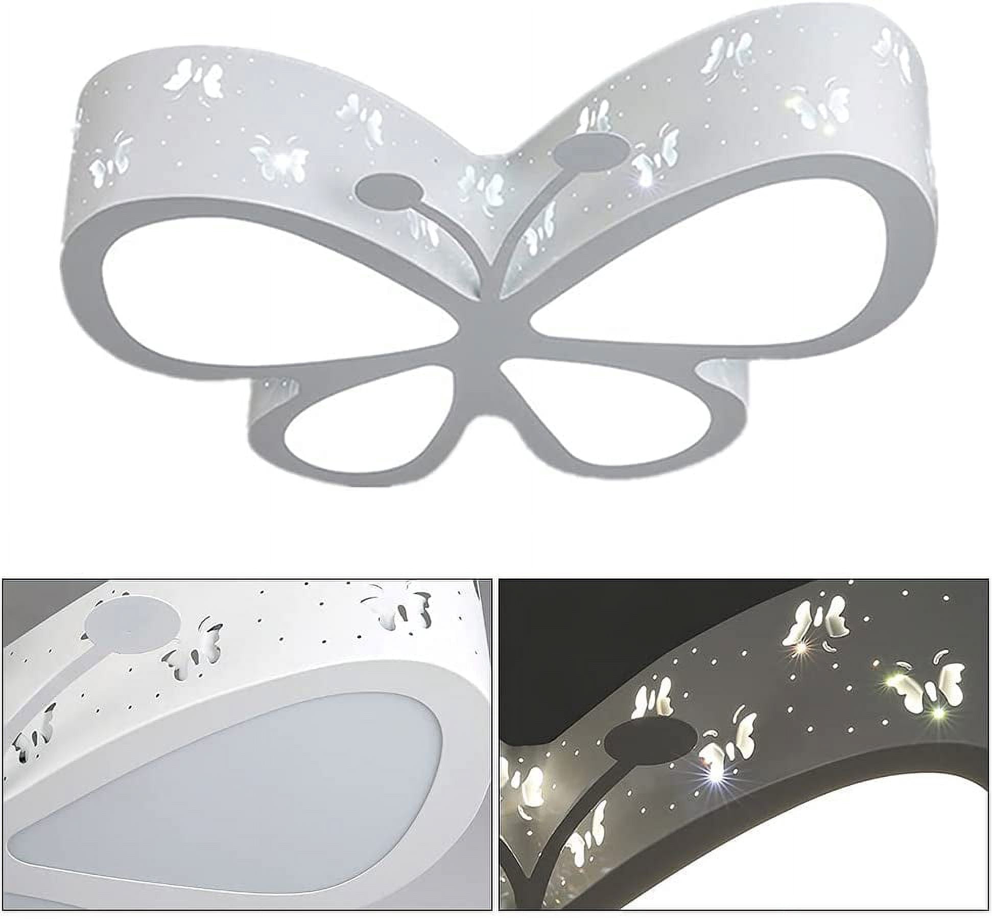 Butterflies Ceiling Light Children's Room Butterfly Close to Ceiling Light Girls Creative Bedroom Lamp LED Dimmable Flush Mount Ceiling Lamp