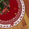 thumbnail image 4 of Fmbmuo 35.4 Inch Christmas Tree Skirt Snowflake Reindeer Red Christmas Decorations, Festive Rustic Short Plush Vintage Tree Skirt Indoor Holiday Party Decor, 4 of 5
