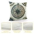 thumbnail image 4 of PRATYUS Throw Pillow Cover Pattern Vintage Compasses Compass Adventure Map World Route Explore Pillowcase Home Decorative Square Pillow Case Cushion Cover 24x24in, 4 of 5