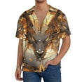 thumbnail image 1 of Fotbe Golden Horned White Dragon Camisa Estampada de Manga Corta para Hombre, Casual de Verano, Estilo Playero, Sin Arrugas-3X-Large, 1 of 5