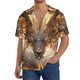 thumbnail image 1 of Fotbe Golden Horned White Dragon Camisa Estampada de Manga Corta para Hombre, Casual de Verano, Estilo Playero, Sin Arrugas-Large, 1 of 5