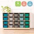 thumbnail image 6 of ECR4Kids 20 Cubby Mobile Tray Cabinet and 20 Scoop Front Storage Bins, 4x5, Kids Furniture, Natural, 6 of 9