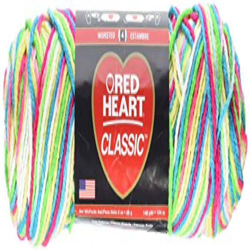 Coats Yarn Red Heart Classic Yarn, Rainbow Brights