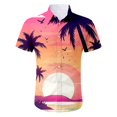 thumbnail image 4 of LIUJUNSHOP Stylish Men's Casual Printed Shirt Slim Fit Design Summer Outings And Relaxed Everyday Wear Orange S, 4 of 4