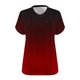 thumbnail image 5 of Camiseta de Base de Impresión de Manga Corta con Cuello en V para las Mujeres, Más Tamaño Estante de Imitación Casual Superior, 5 of 9