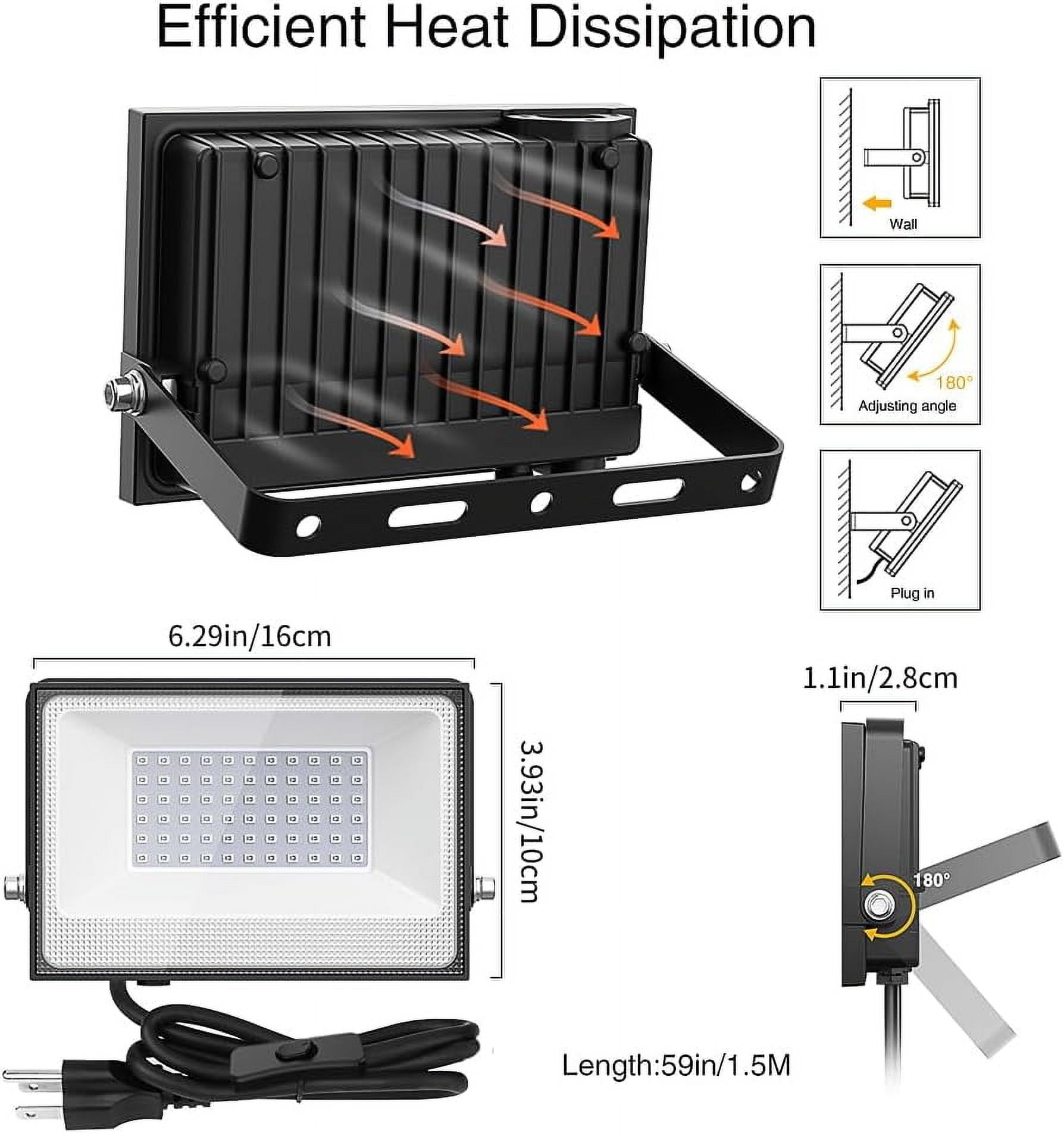 XH 2 Pack 30W LED Black Lights, Blacklight Flood Light with Plug, IP66 Waterproof, for Halloween Party, Glow in The Dark, Stage Lighting, Aquarium, Body Paint, Fluorescent Poster, Neon Glow,Black