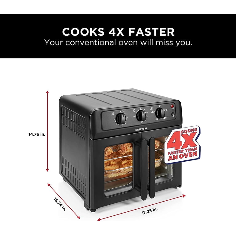 Chefman XL Air Fryer Oven with French Doors, 26QT, Black photo 4