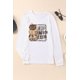 thumbnail image 1 of ABPHQTO Camiseta de manga larga con estampado gráfico de HELLO PUMPKIN SEASON de mujer de color blanco, 1 of 5
