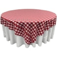 thumbnail image 1 of LA Linen TCcheck72x72-RedK98 Polyester Gingham Checkered Square Tablecloth, White & Red - 72 x 72 in., 1 of 1