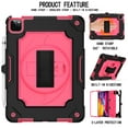 thumbnail image 2 of Dteck Shoulder Strap Case for Apple iPad Air 4th Generation (2020 Released) 10.9-inch,Shockproof Armor Rubber Hybrid 3-Layer Protection Back Cover without Screen Protector,Rose+Black, 2 of 6