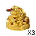 thumbnail image 1 of 2x Estatua de Sapos de , Rana de , Estatua de Ranas de Dinero Feng Shui para Regalos de La de Oficina 3 piezas, 1 of 10