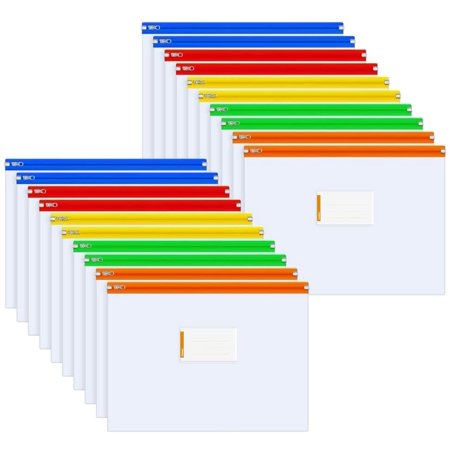 HTWW Plastic Envelopes Poly Zip Envelopes, Clear Files Zip Folders ...