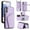 Purple, variant on Furiet Wallet Case for Samsung Galaxy A16 5G/4G with Tempered Glass Screen Protector Slim Flip Purse Shoulder Strap, Luxury PU Leather Card Holder Stand Phone Cover for A 16 16A SM-A166U White
