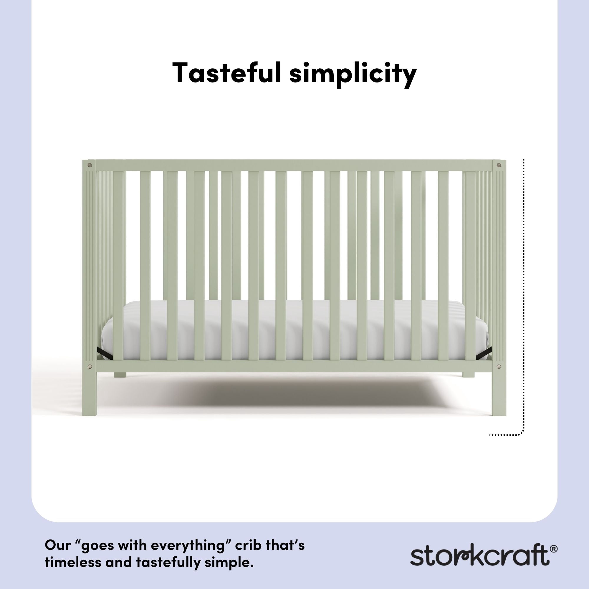 Storkcraft Morningside 5-in-1 Convertible Baby Crib, Sage