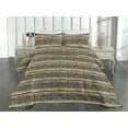 thumbnail image 2 of Ambesonne Contemporary Quilted Coverlet 2 Pcs, Lace Motif Geometric, Twin Size, Dark Magenta Brown, 2 of 4