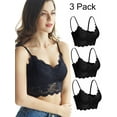 thumbnail image 1 of SAYFUT Women's 3PCS Sexy Floral Lace Bras Removable Padded Bra Racerback Breathable Halter Bralette Bra Lingerie, 1 of 7