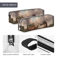 thumbnail image 4 of Cauagu Three Horses Oil Painting Print Leather Pencil Pen Case - Stationery Bag Portable Stationery Bag Big Capacity Pencil Pouch Cosmetic Organizer Bag for Men & Women, 4 of 7