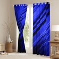thumbnail image 3 of Homewish Modern Geometric Stripe Curtains Pack of 2 (42x84 Each).Abstract Waves Lines Curtains Blackout,Deepblue Black Bedroom Curtains For Boys Kids,Microfiber Bedroom Decor, 3 of 6