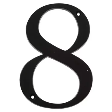 4 In. Black Flush Mount Metal House Number 8