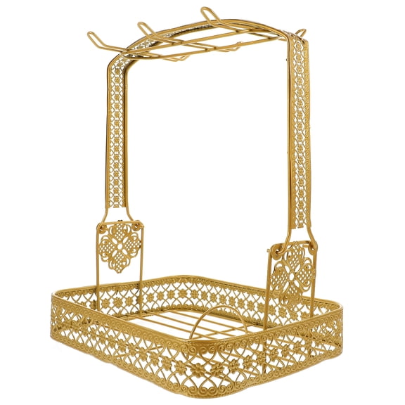 Metal Coffee Mug Holder Organizer Stand with Saucer Display Rack for Kitchen Countertop 2pcs