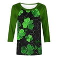 thumbnail image 6 of Saint Patricks Day Outfit Women 3/4 Sleeve Crew Neck Raglan Tee Shamrock Clover Shirt Loose Fit Soft Tops Green Irish Blouse, 6 of 7