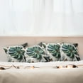 thumbnail image 3 of Ambesonne Monstera Throw Pillow Cover Pack of 4, Abstract Mid Century Art, 4 Pcs-28" x 28", Fern Green Teal and Pale Grey, 3 of 5