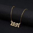 thumbnail image 4 of Collar con colgante de número de año de nacimiento de acero inoxidable con número dorado, collar de cumpleaños, joyería de cadena para mujeres y niñas, 4 of 6