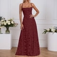 thumbnail image 2 of Womens Elegant Dress Spaghetti Strap Sleeveless Solid Color Bodycon Maxi Casual Party Club Dress Brown L, 2 of 5