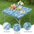 thumbnail image 4 of Light Blue Christmas Snowflake Pattern Square Fitted Tablecloth with Elastic Edge,Square Table Cover,Washable Elastic Table Cover for Home Kitchen Party Decor 36"x36", 4 of 6