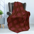 thumbnail image 4 of Damask Soft Flannel Fleece Throw Blanket, Abstract Floral Pattern with Medieval Design Ornamental Victorian Image, Cozy Plush for Indoor and Outdoor Use, 50" x 60", Orange Magenta Black, by Ambesonne, 4 of 5