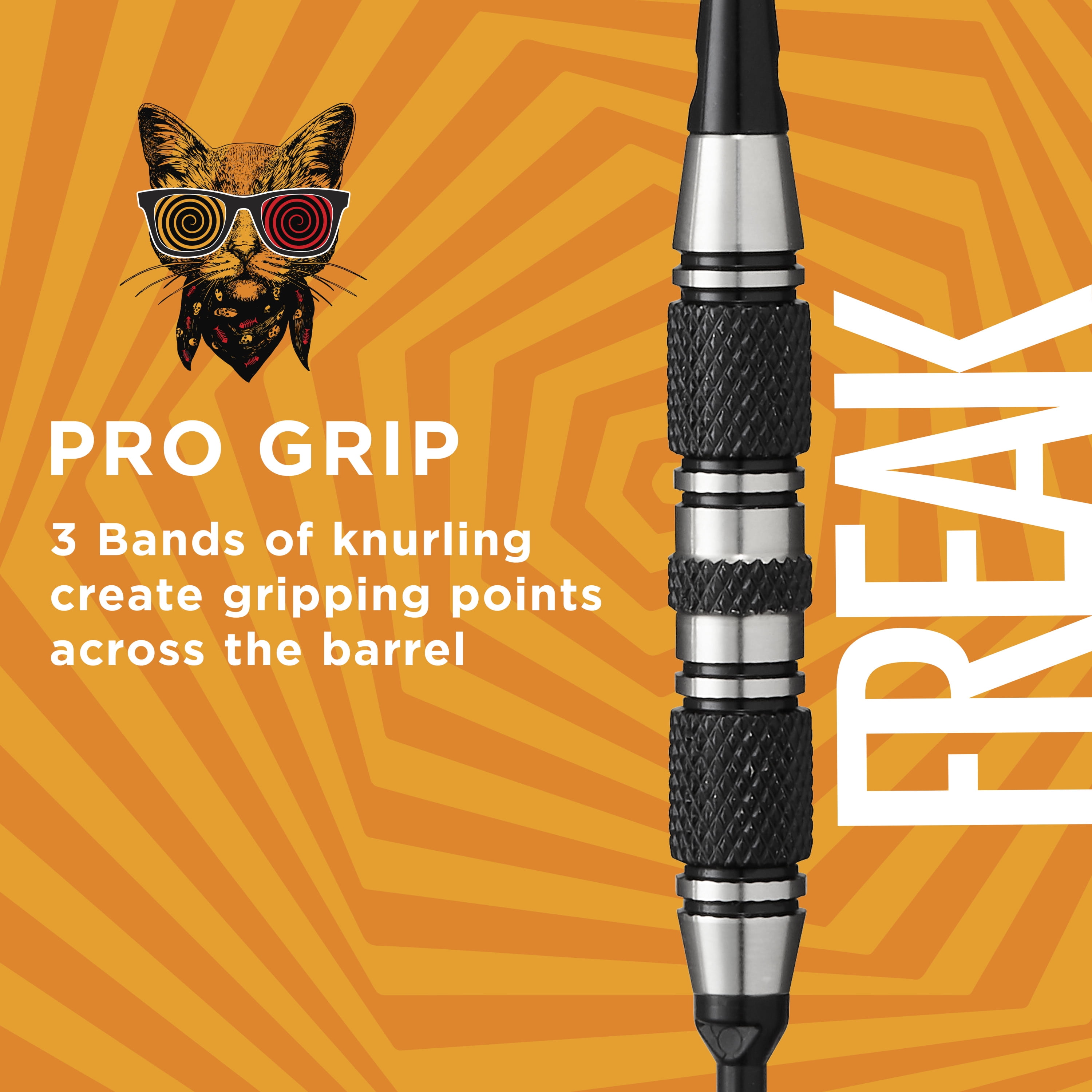 Viper The Freak Soft Tip Dart Set, 3 Knurled Rings Barrel, 18 Grams