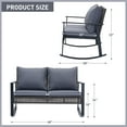 thumbnail image 7 of Ainfox Outdoor Rocking Loveseat High-back Rattan Wicker Patio Rocking 2-Seater Chair, Gray, 7 of 7