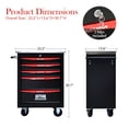 thumbnail image 3 of ARTMAN 5 Drawers Steel Storage Rolling Tool Chest Cabinet Cart with Wheels and Stainless Steel Roof, 3 of 10