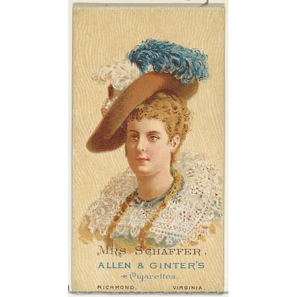 Mrs. Schaffer, from Worlds Beauties, Series 2 (n27) for allen & ginter cigarettes poster print (18 x 24)