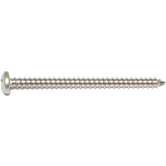 #12 x 3" 18-8 Stainless Steel Phillips Pan Head Sheet Metal Screws SMSPSS-436