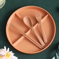 thumbnail image 4 of Dsseng Divided Dinner Plates Set with Tableware 3 Compartment Unbreakable Portion Control Dinner Diet Plates Reusable Lightweight Divided Dish Set Stackable Divider Plates Microwave Safe, 4 of 5