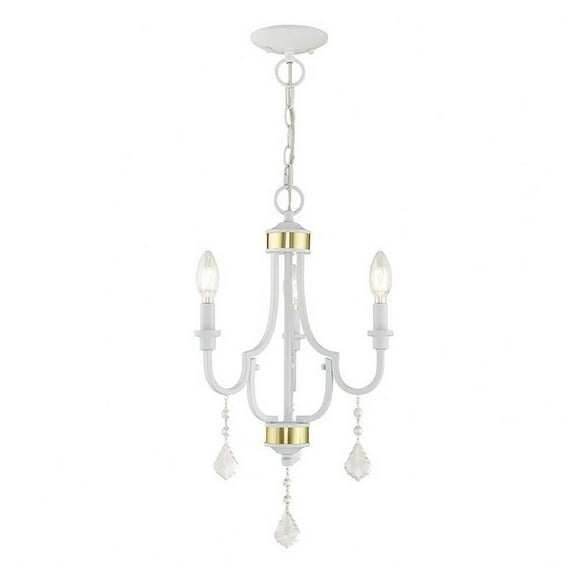 Traditional Three Light Chandelier-White Finish Bailey Street Home 218-Bel-3110349